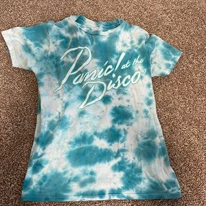 Tie dye blue panic at the disco tee